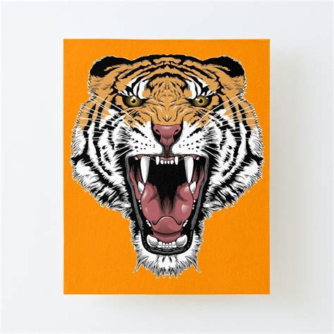 'The face of an angry tiger' Canvas Mounted Print by brahi | Tiger tattoo design, Tiger face ...