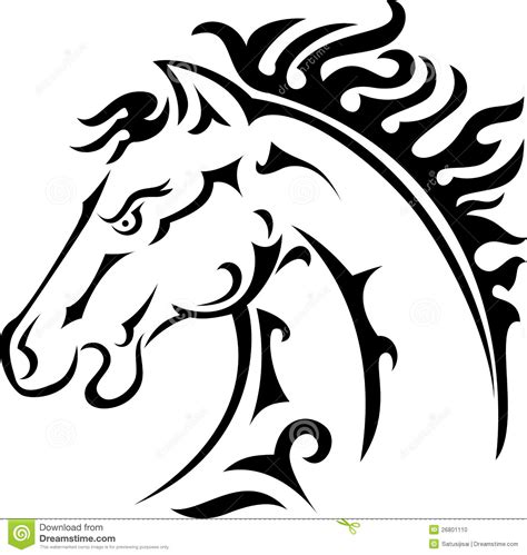 Horse head tattoo stock illustration. Image of mouth - 26801110