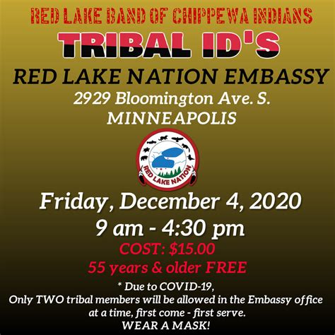 Red Lake Tribal ID's available at Red Lake Nation Embassy in Minneapolis on Friday, December 4 ...