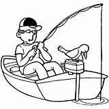 Fishing On Little Boat Coloring Pages  Kids Play Color sketch template