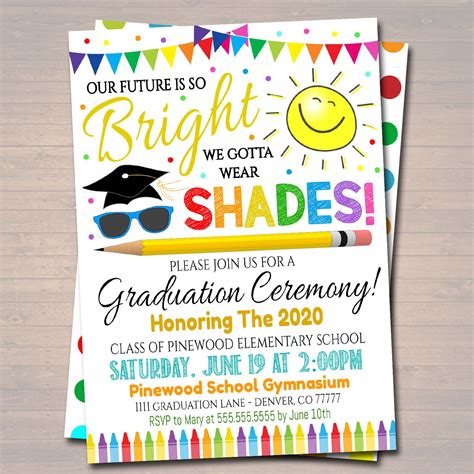 Kindergarten Graduation Invitation Preschool Pre K Graduation - Etsy