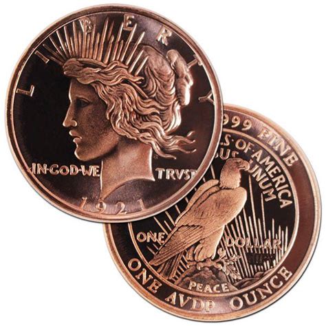 1 Oz Copper Rounds for Sale | Peace Copper Rounds | Copper, Old coins ...