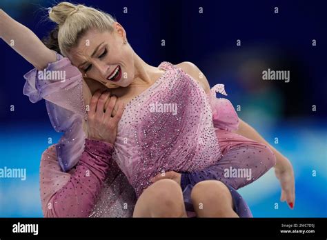 Piper Gilles and Paul Poirier, of Canada, perform their routine in the ice dance competition ...