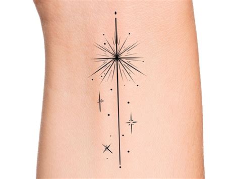 Rainbow 3 Dimensional Stars Tattoos