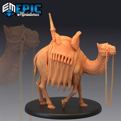 3D Printable Camel Mount / Desert Companion / Pack Dromedary / Wild Herd Animal / Oriental Dune ...