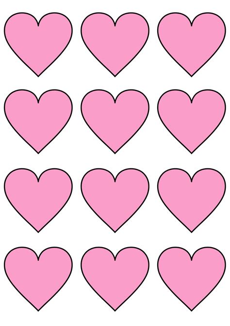 Printable Hearts Different Sizes