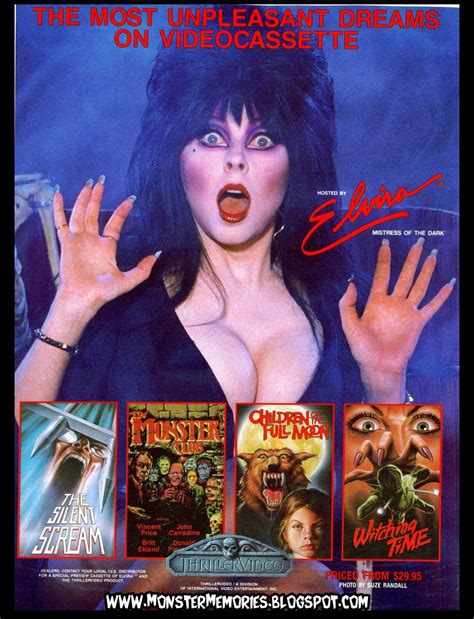 My Monster Memories: Full-Page Ad for Thriller Video With Elvira