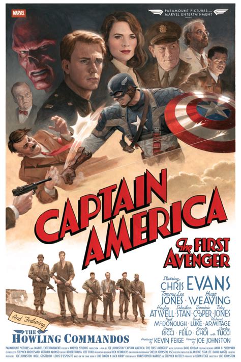 Fabuloso cartel vintage de Captain America: The First Avenger, otro póster más de Harry Potter y ...