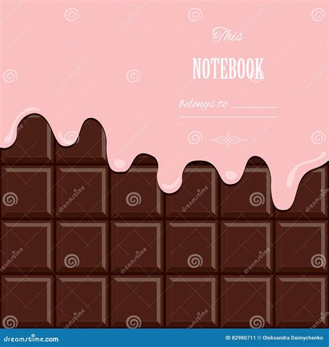 Pink Cream Melted On Chocolate Bar Background. Vector Illustration | CartoonDealer.com #82980711