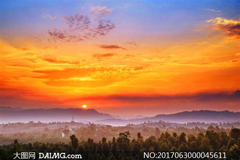 晚霞美景图片大全,山水风景,美景图片大全_大山谷图库