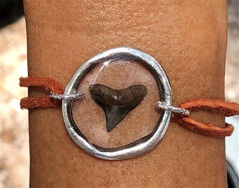 Shark Tooth Bracelet for Women Rust Suede Bracelet Shark | Etsy