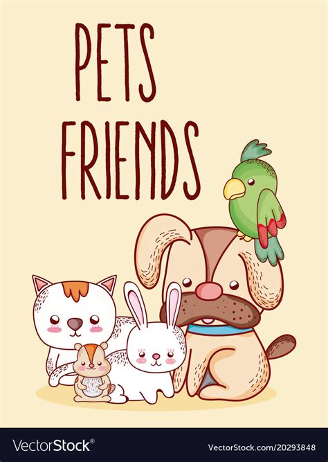 Pets friends cartoon Royalty Free Vector Image