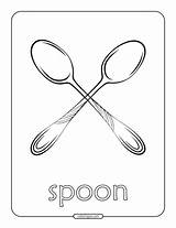 Printable Spoon Coloring Page  Book PDF sketch template