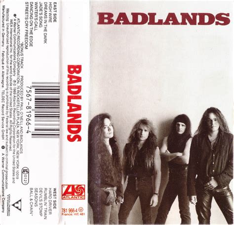 Badlands – Badlands (1989, Cassette) - Discogs