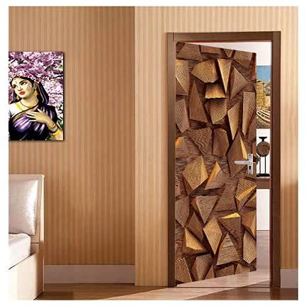 BP Design Solution Wooden Cutting Background Design Door Wallpaper for ...