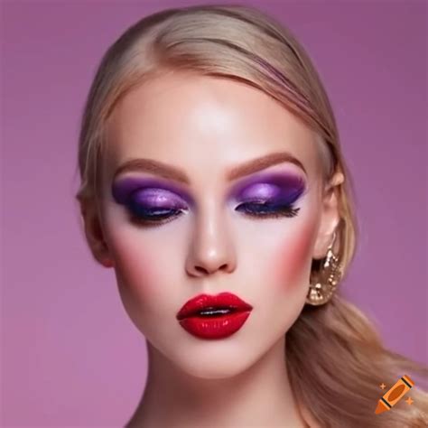 Blonde woman with colorful makeup on Craiyon