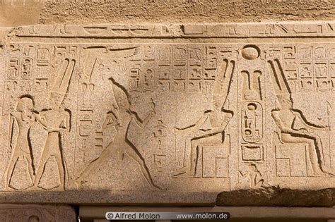 Egypt Luxor Stone carvings depicting pharaos and Egyptian gods Amenhotep Iii, Ramses Ii, Luxor ...