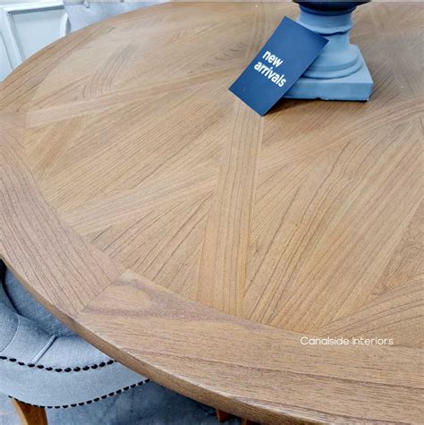 Lennox Parquetry Round Dining Table - Sold Out - Canalside Interiors
