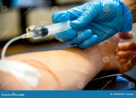 Intravenous injection stock image. Image of blood, equipment - 128958163