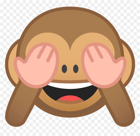 Evil Cartoon Mouth Png - Shy Monkey Emoji, Transparent Png - vhv