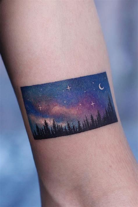 Night sky tattoo by Saegeem | Sky tattoos, Small tattoos, Small tattoo ...