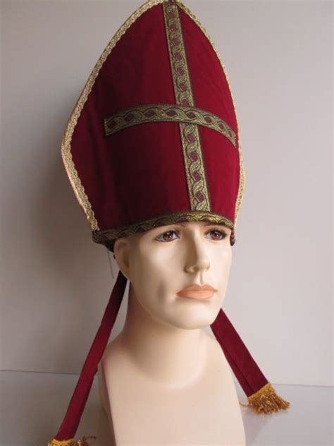 BISHOP HAT ROMAN CATHOLIC CARDINAL PRIEST ADULT MENS POPE COSTUME HAT ...