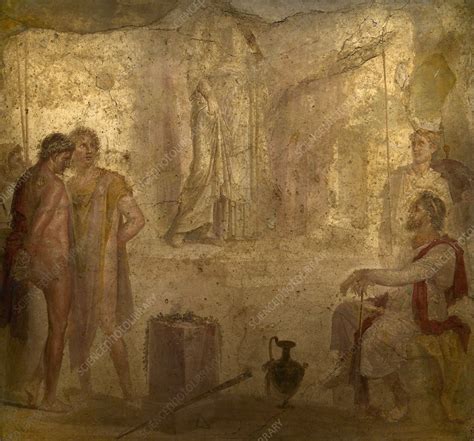 Fresco of scene from Iphigenia in Tauris - Stock Image - C053/5173 ...