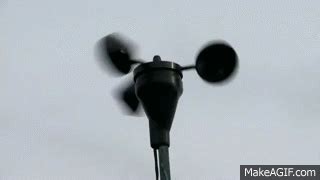 Close-up of a spinning anemometer. on Make a GIF