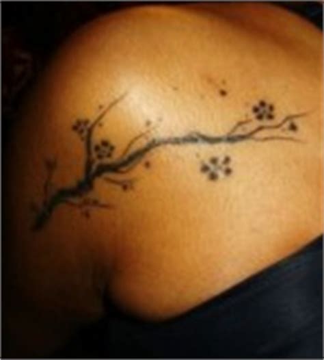Cherry Blossom Tattoos with Green Small Butterfly - | TattooMagz ...