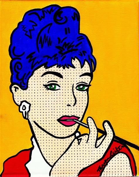 Audrey, Lichtenstein Style by tarynleiter.deviantart.com La Pop Art, Pop Art Portraits, She ...