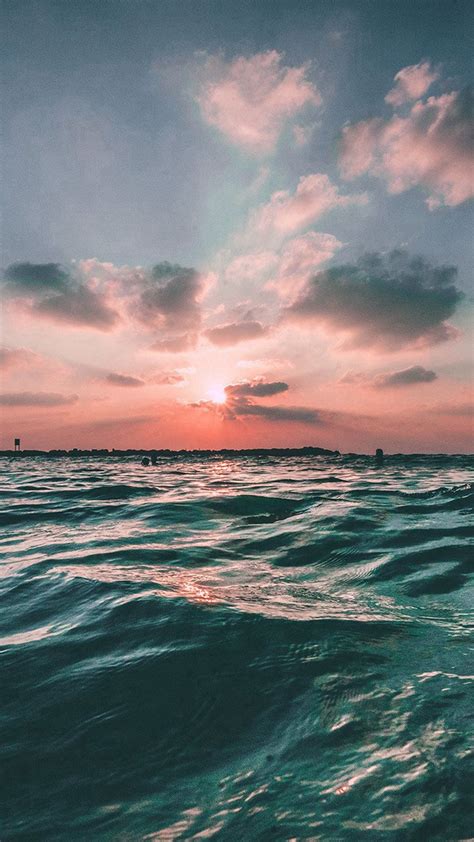 Sunset Sea Sky Ocean Summer Green Water Nature #iPhone #6 #plus #wallpaper | Ocean wallpaper ...