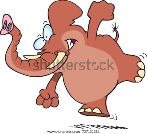 Cartoon Elephant Jumpingleapingrunning Stock Vector (Royalty Free) 737131381 | Shutterstock