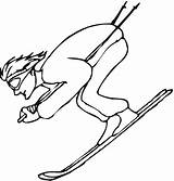 Skiing 4 coloring page sketch template