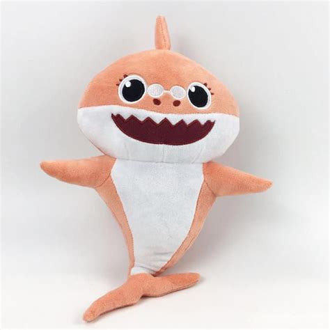 2021 30cm Baby Shark Plush Toys Grandpa Grandma Light With Music Cartoon Stuffed Lovely Animal ...