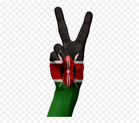 Kenya Flag Hand - Kenyan Flag Transparent Png Emoji,Facebook Emoticons Peace Sign - free ...