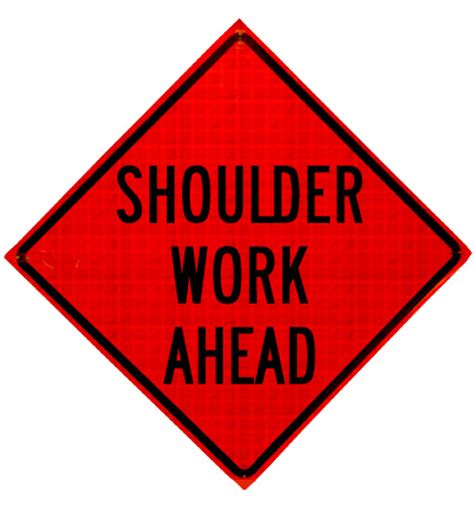 Shoulder Work Ahead Roll-Up Sign from Dornbos Sign & Safety Inc.