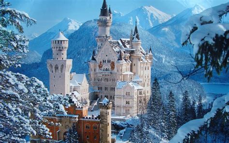 neuschwanstein castle in winter : castles