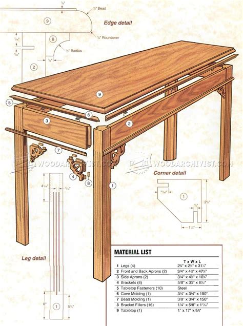 Sofa Table Plans • WoodArchivist