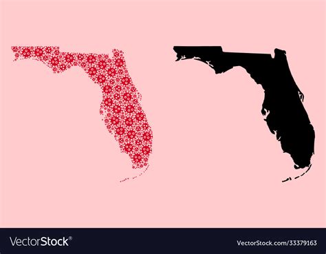 Mosaic map florida state covid19 parts Royalty Free Vector