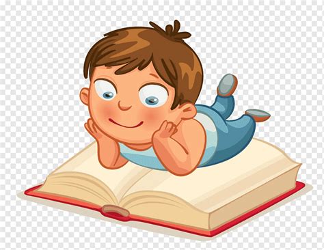 Niño de dibujos animados, libros infantiles, niño, texto, mano png | PNGWing