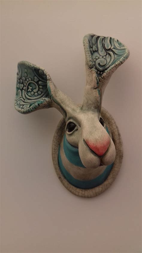 Products | Ceramic wall art, Clay pottery, Rabbit sculpture