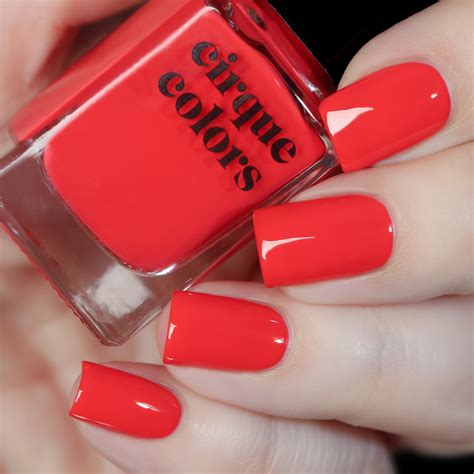 Neon Red Vegan Nail Polish Bright Red Orange Creme Nails - Etsy