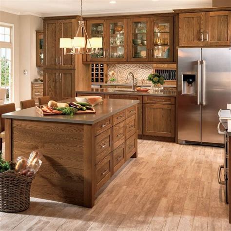 Shenandoah MISSION OAK TAWNY Lowes.com | Log home kitchens, Beautiful ...