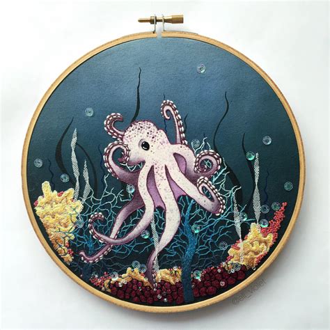 Little Octopus 🐙 : r/Embroidery