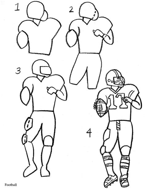 Coloring & Activity Pages: How to Draw a Football Player