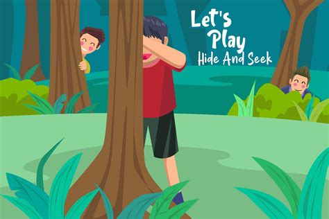 Lets Play Hide - Vector Illustration | Vector illustration ...