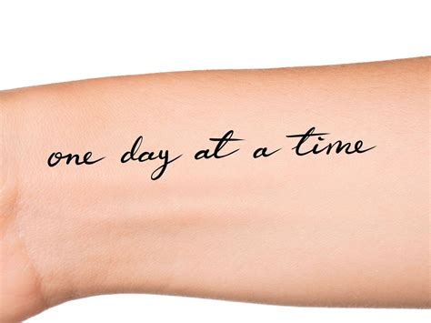 One Day at a Time Temporary Tattoo - Etsy