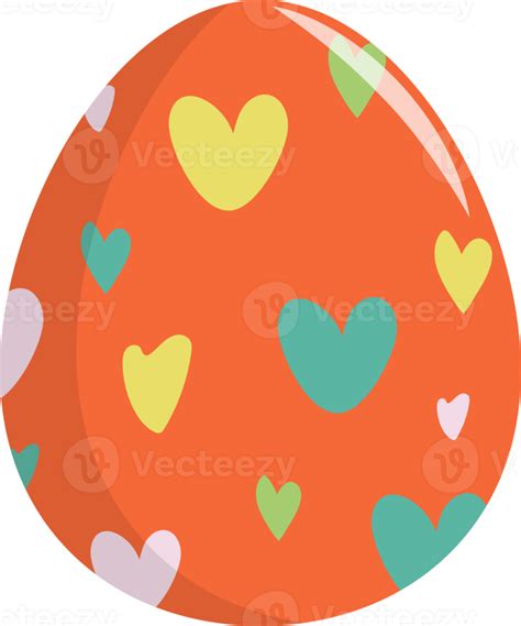 Free Orange and Colorful Mini Heart Drawing on Easter Egg PNG 19980588 PNG with Transparent ...