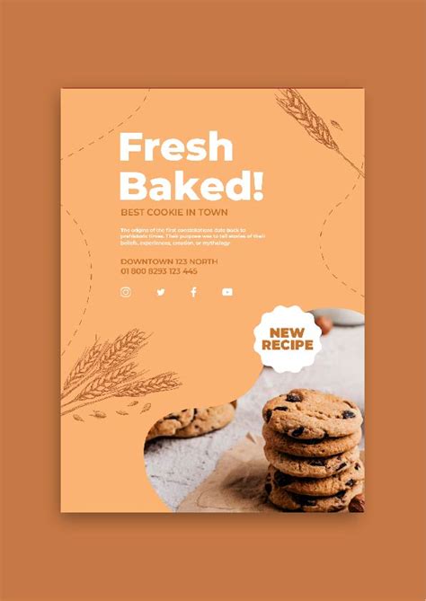 Edit this Minimalist Fresh Baked Cookies Bakery Flyer layout online