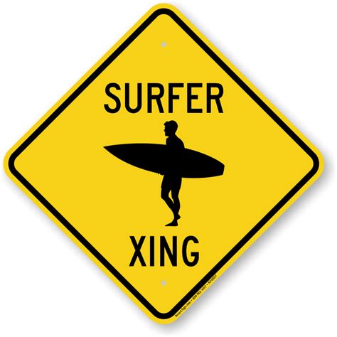 Surfer Xing Symbol Crossing Sign, SKU: K2-0657